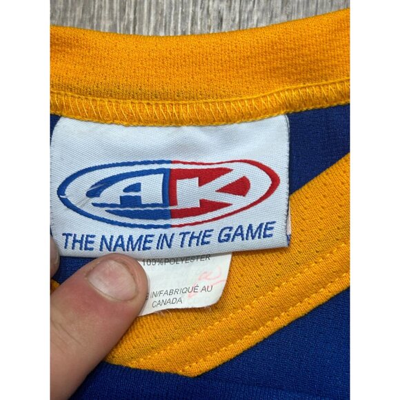 Athletic Knit Hockey Jersey Men's Size Large V-Neck Sportwear Blue - Picture 6 of 10
